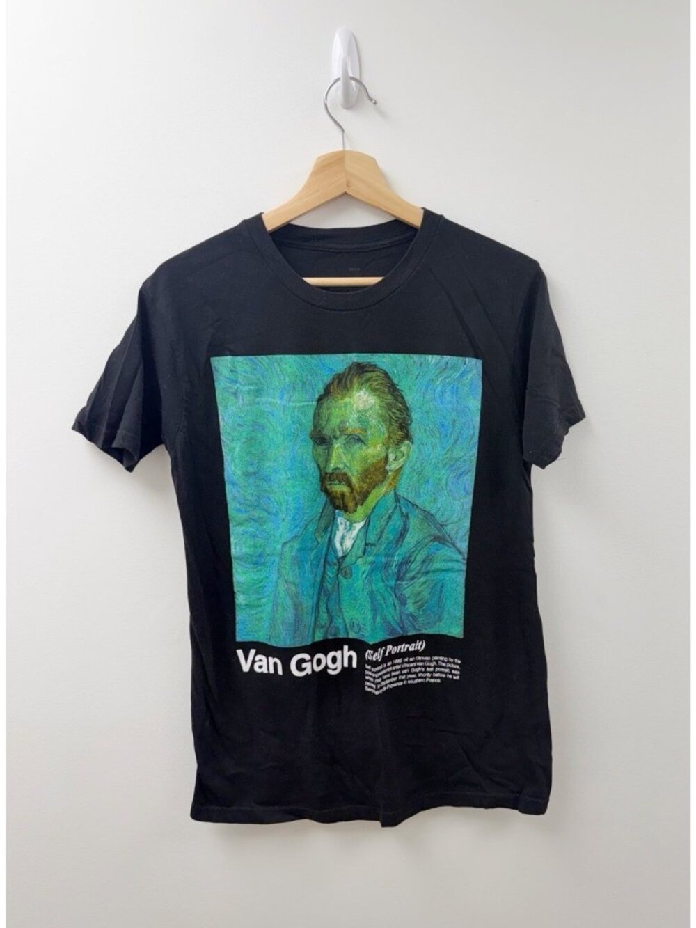 Vincent Van Gogh Mens Self Portrait Painting Black T-Shirt Sz M